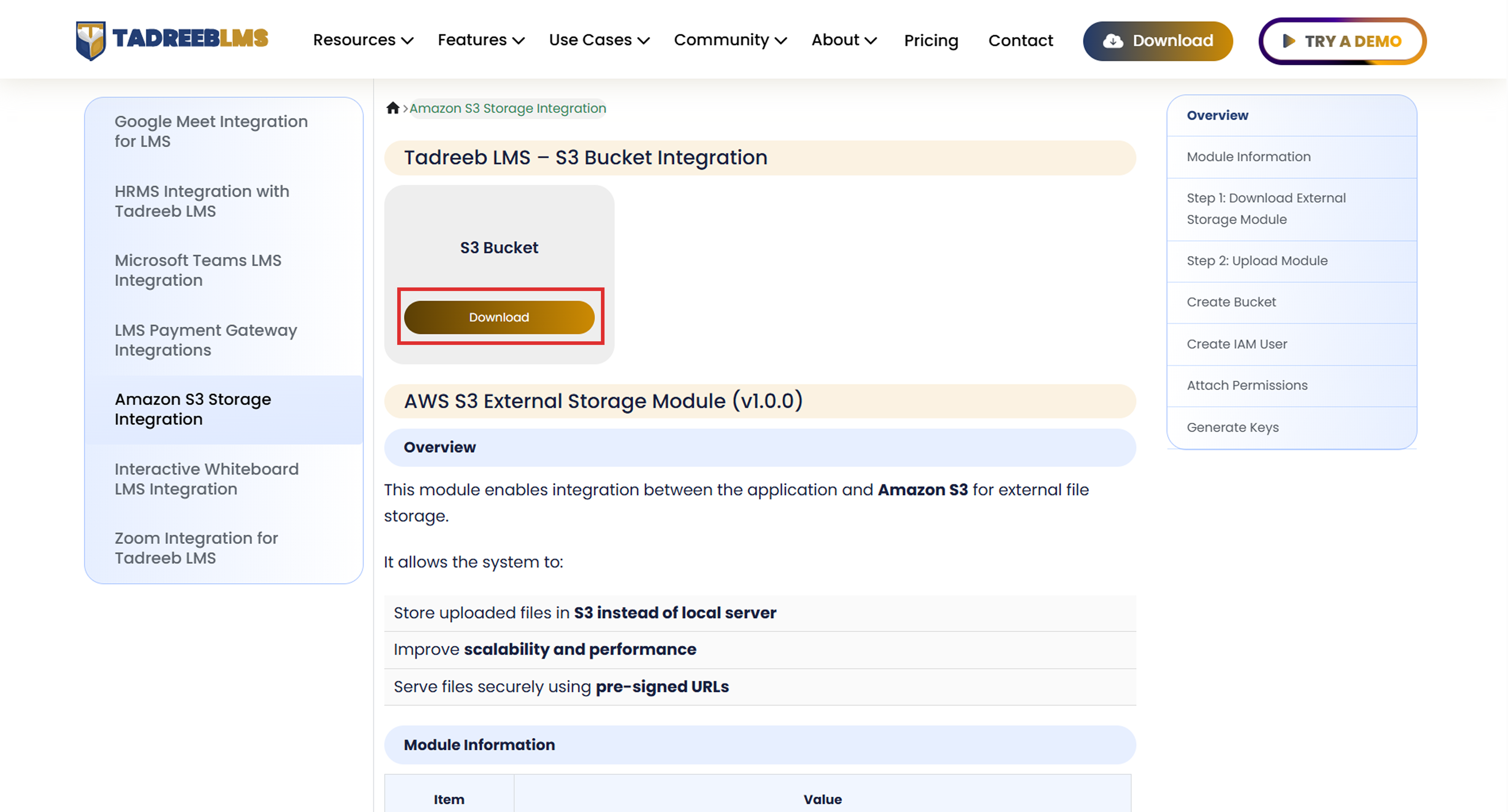 Amazon S3 Integration screenshot