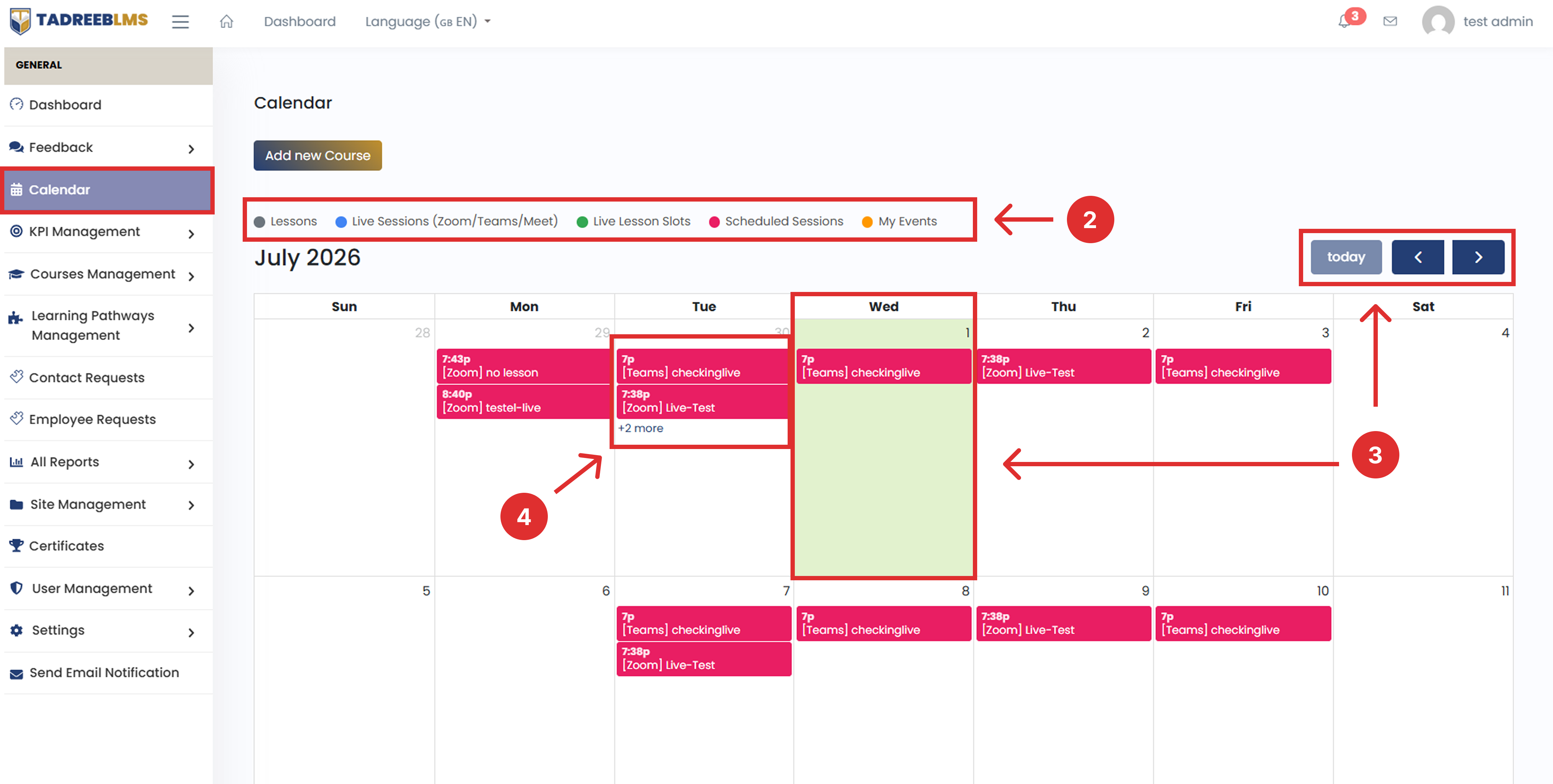 Calendar screenshot