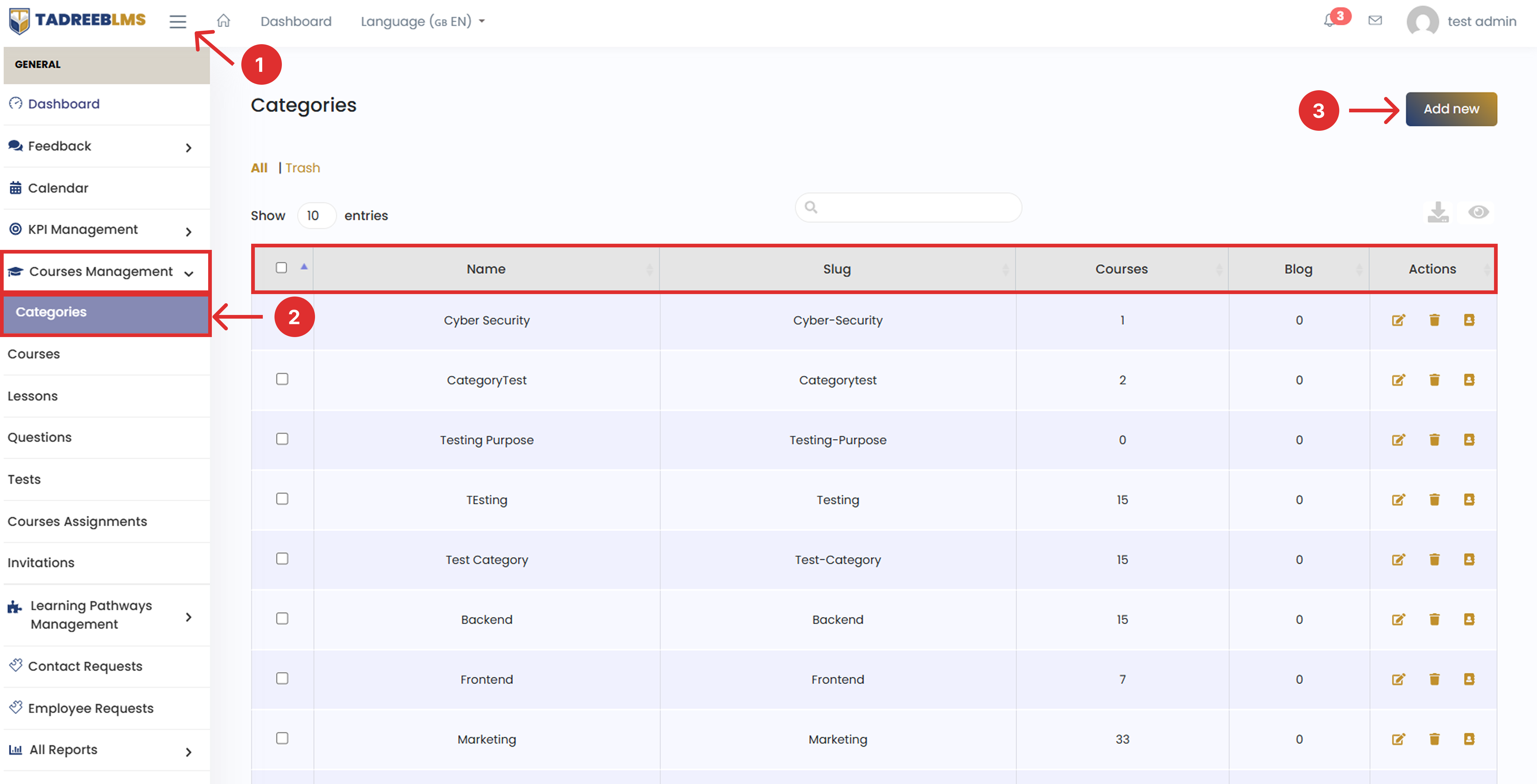 Create Category screenshot