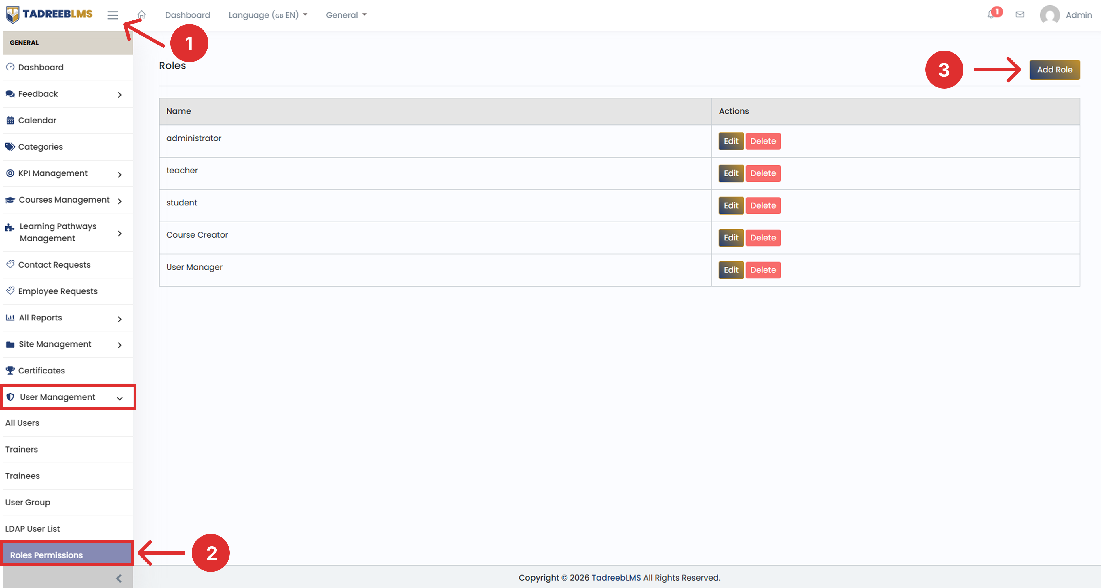 Create Role screenshot